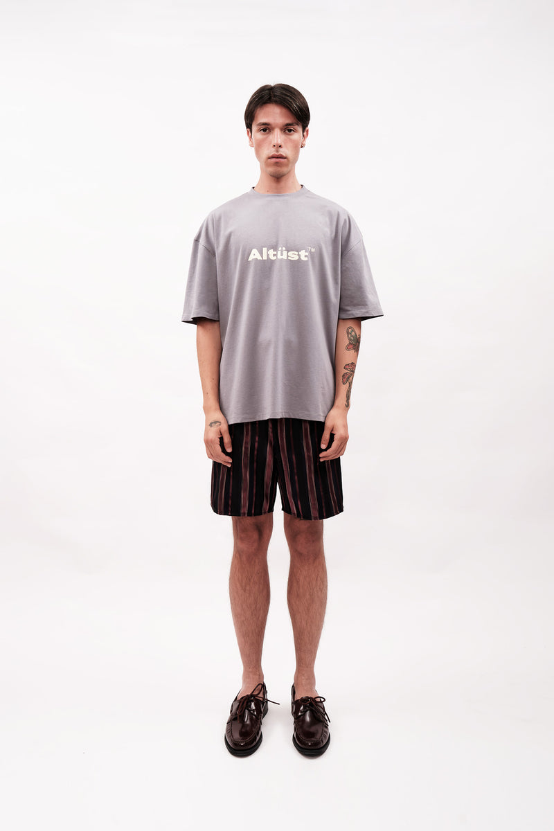 LOGO PRINTED OVERSIZE T-SHIRT - GREY