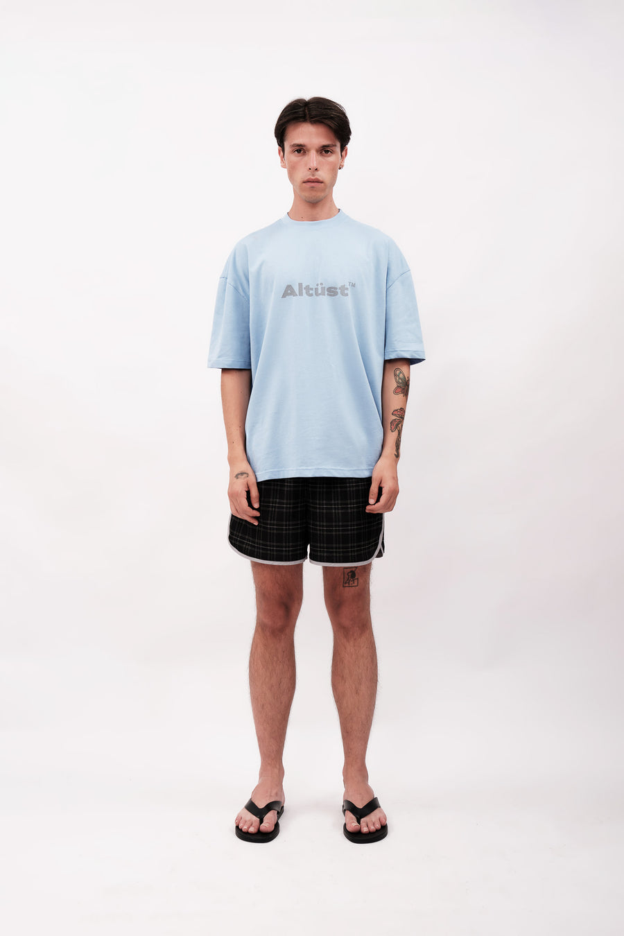 LOGO PRINTED OVERSIZE T-SHIRT - BABY BLUE