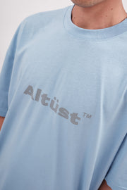 LOGO PRINTED OVERSIZE T-SHIRT - BABY BLUE