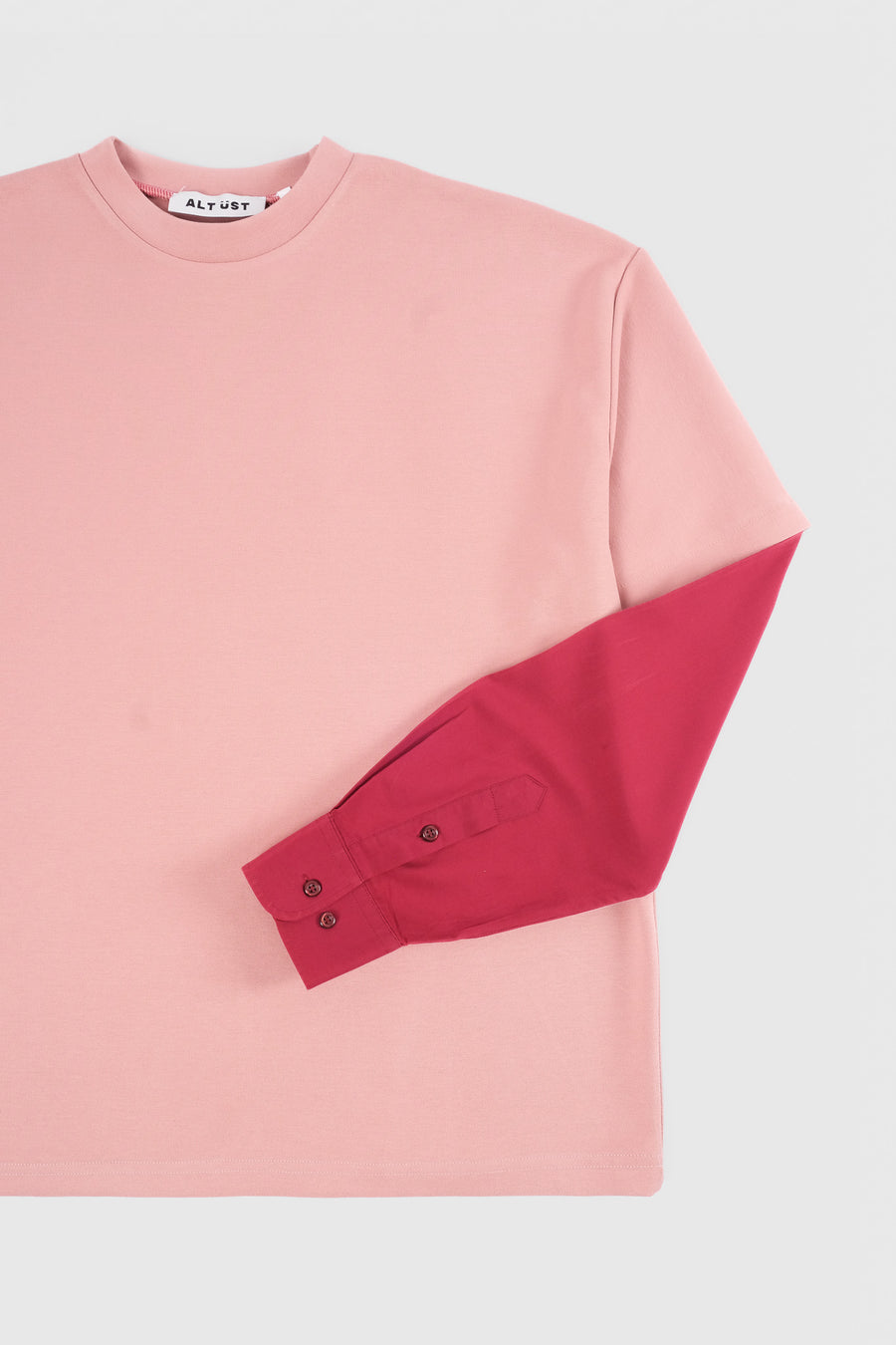 SHIRT SLEEVED T-SHIRT – ONE OF ONE IN PINK-BURGUNDY – M