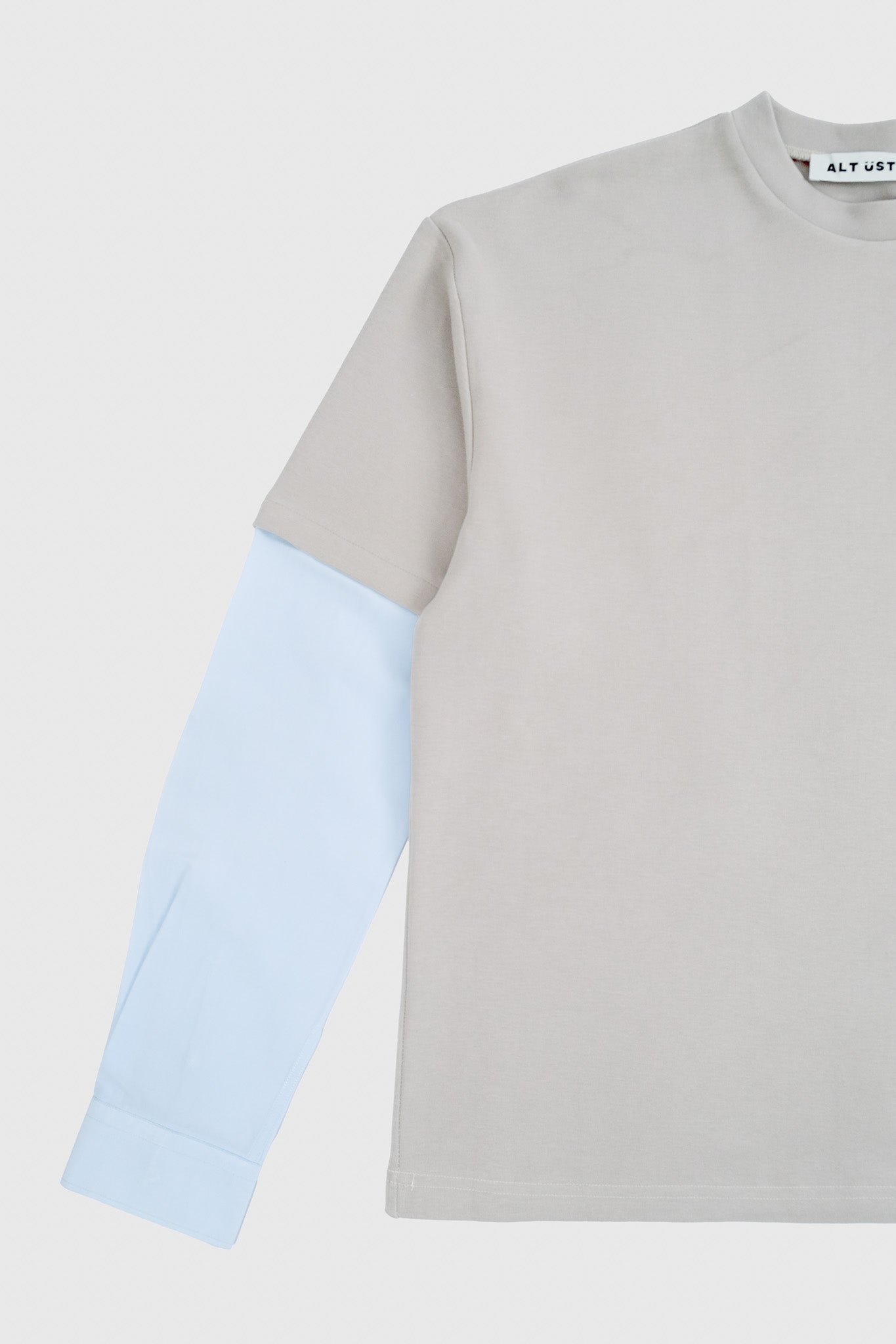 SHIRT SLEEVED T-SHIRT – ONE OF ONE IN STONE-BLUE – M