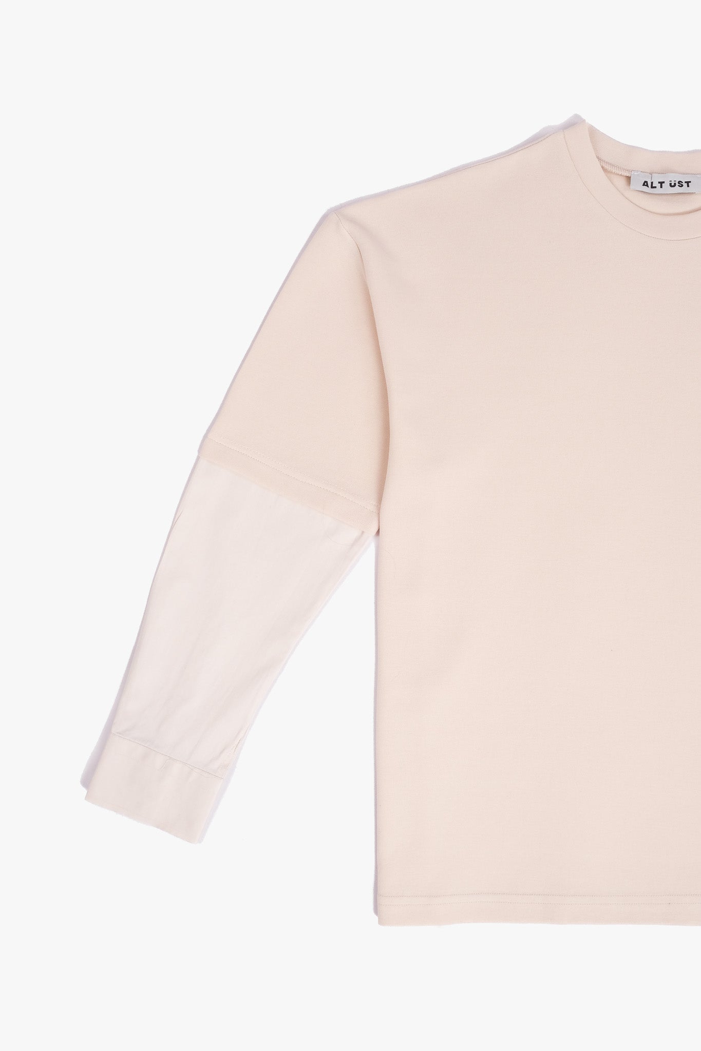 SHIRT SLEEVED T-SHIRT – ONE OF ONE IN "CREAM-VANILLA"