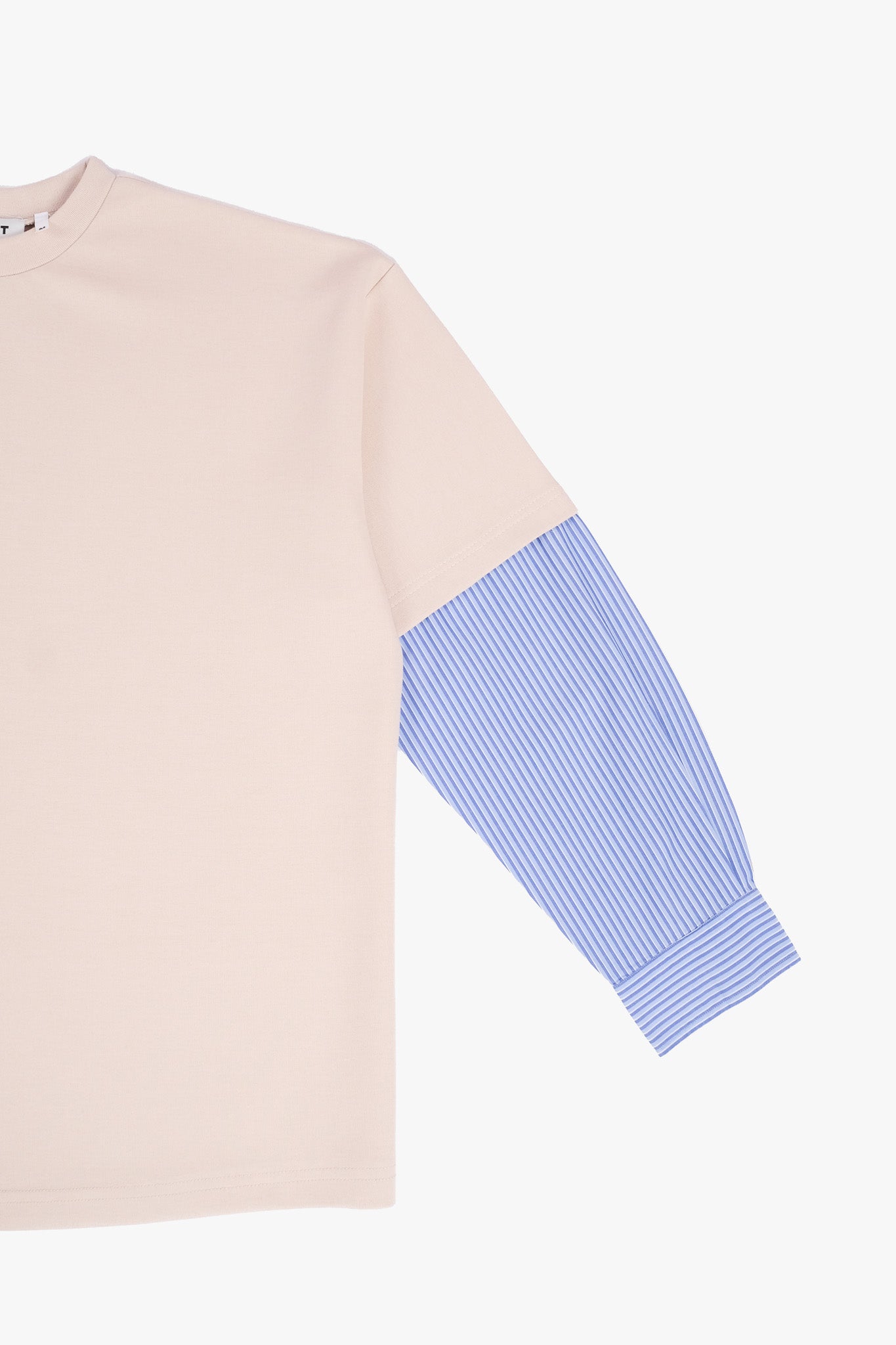 SHIRT SLEEVED T-SHIRT – ONE OF ONE IN "CREAM-BLUE"