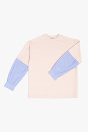 SHIRT SLEEVED T-SHIRT – ONE OF ONE IN "CREAM-BLUE" - M