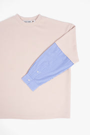 SHIRT SLEEVED T-SHIRT – ONE OF ONE IN "CREAM-BLUE" - M