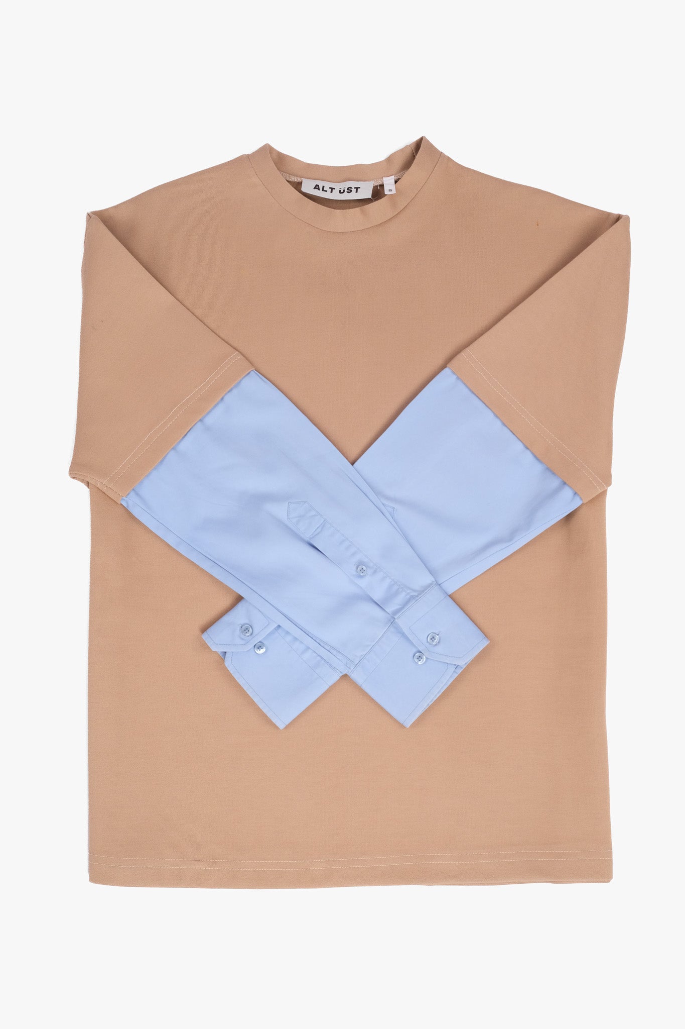 SHIRT SLEEVED T-SHIRT – ONE OF ONE IN "CAMEL - BLUE"