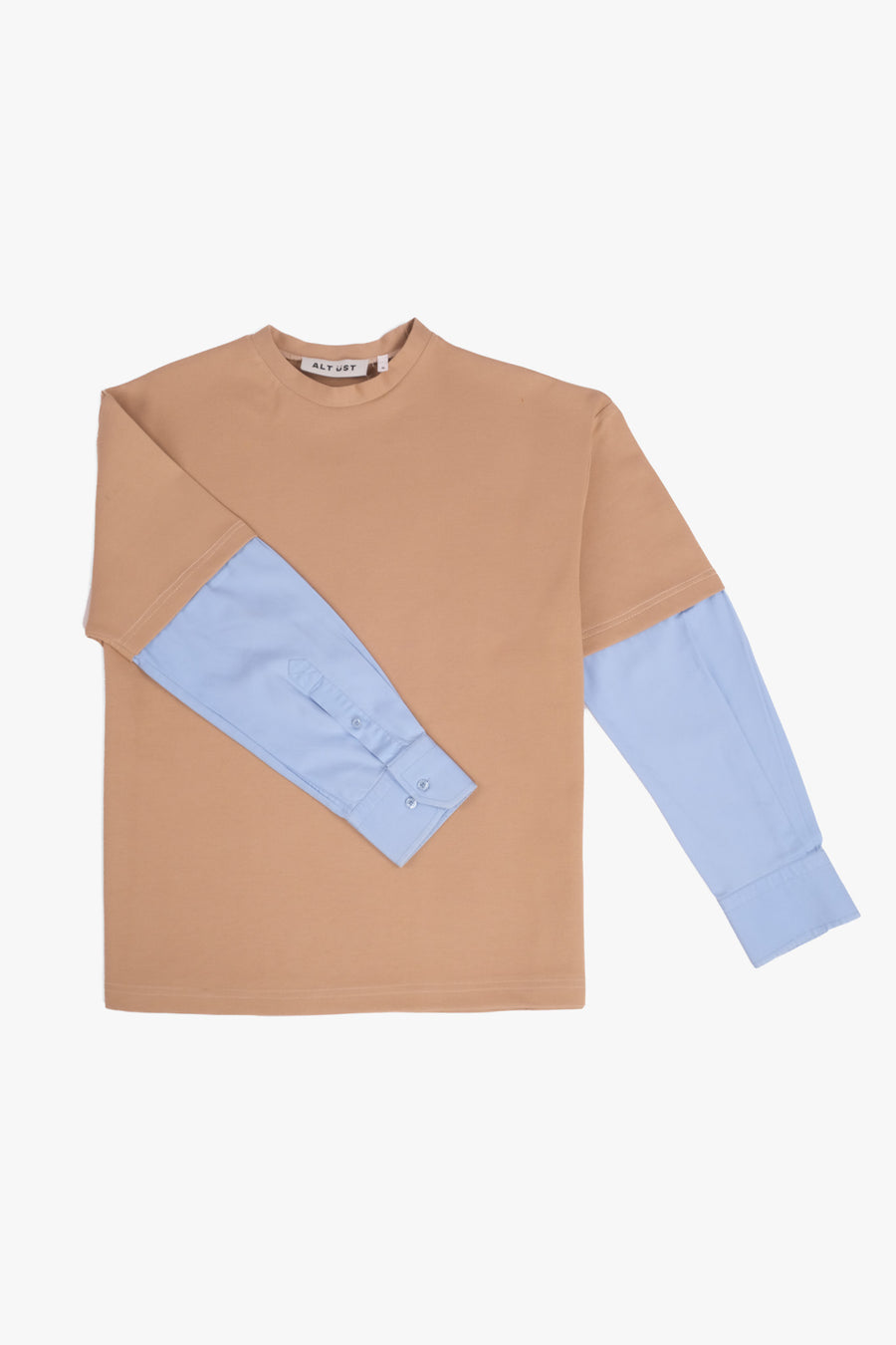 SHIRT SLEEVED T-SHIRT – ONE OF ONE IN "CAMEL - BLUE" - S