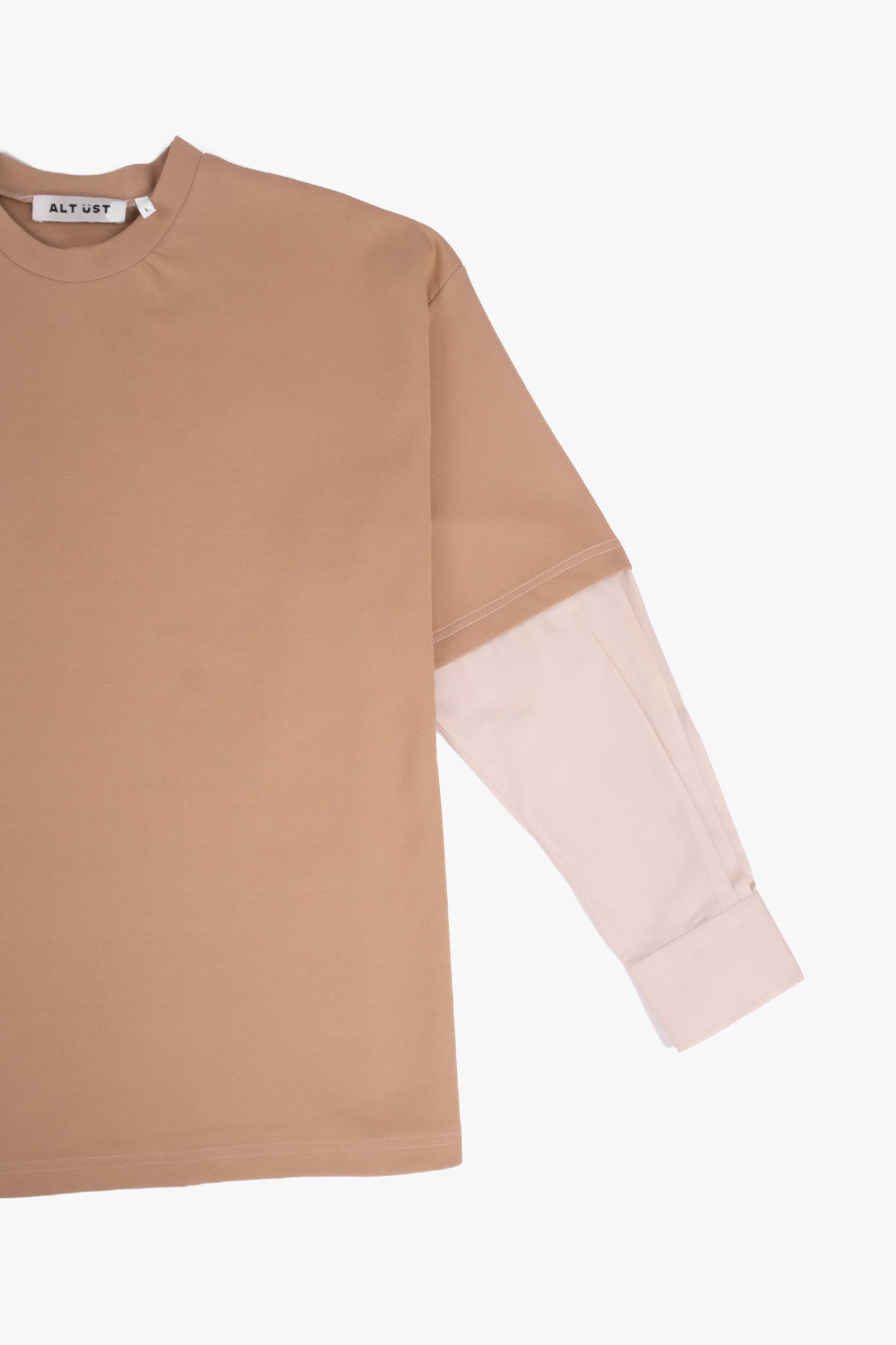 SHIRT SLEEVED T-SHIRT – ONE OF ONE IN "CAMEL-BEIGE"