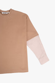 SHIRT SLEEVED T-SHIRT – ONE OF ONE IN "CAMEL-BEIGE" - L