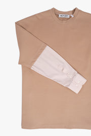 SHIRT SLEEVED T-SHIRT – ONE OF ONE IN "CAMEL-BEIGE" - L