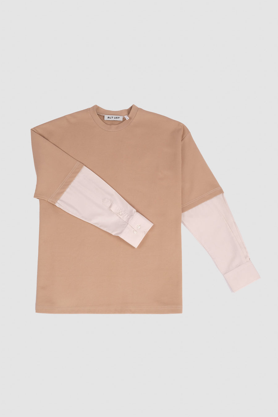 SHIRT SLEEVED T-SHIRT – ONE OF ONE IN "CAMEL-BEIGE" - L