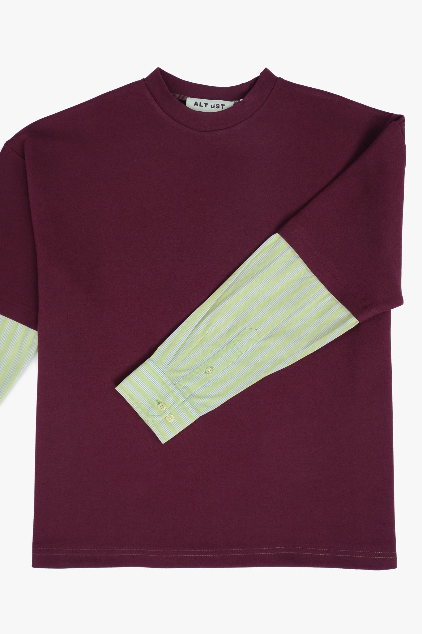 SHIRT SLEEVED T-SHIRT – ONE OF ONE IN "CHERRY-PISTACHIO"