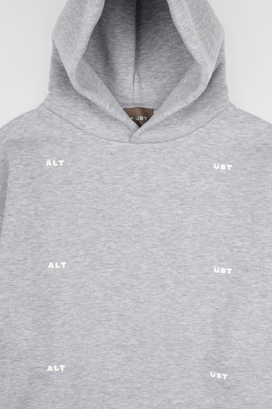 GRID HOODIE - GRAY MELANGE