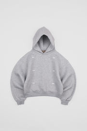 GRID HOODIE - GRAY MELANGE