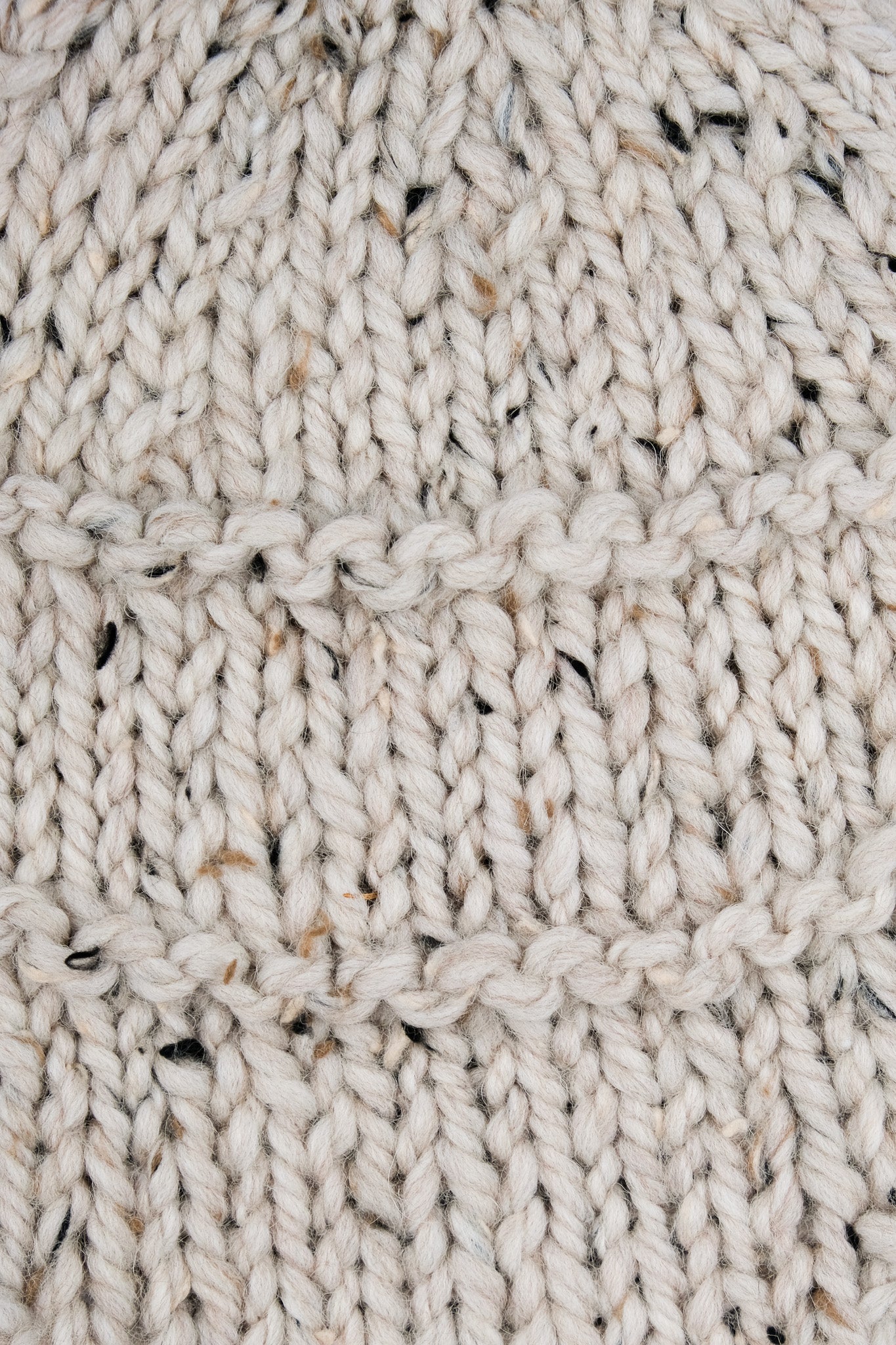 HAND-KNIT EAR FLAP BERET - OATMEAL