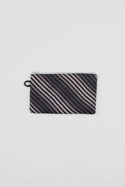 TIE COIN PURSE - CHARCOAL STRIPES