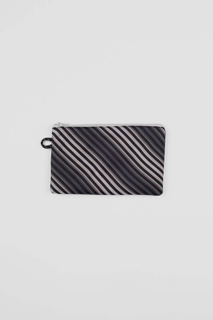TIE COIN PURSE - CHARCOAL STRIPES