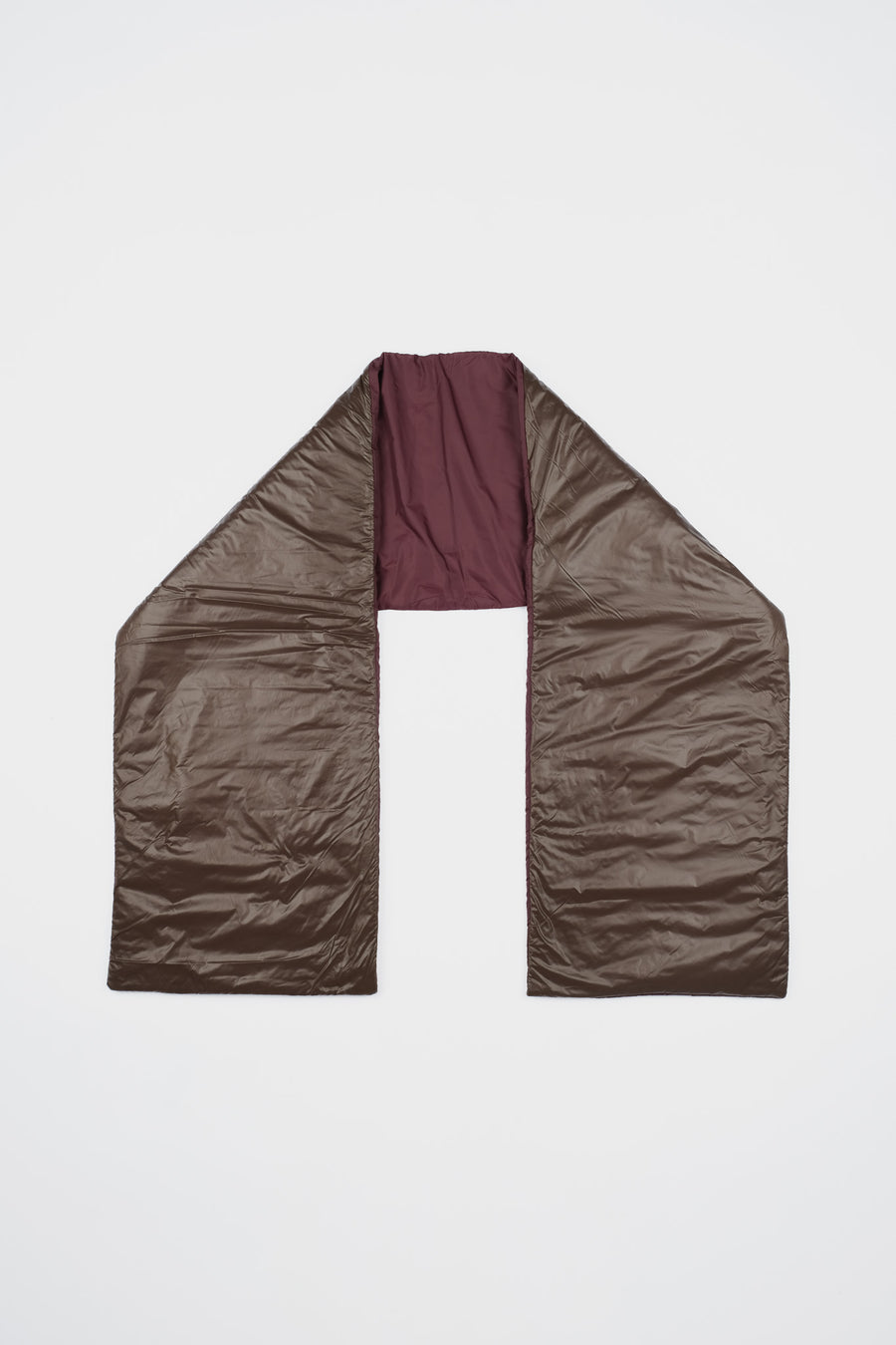 PUFFER SCARF - BORDEAUX OLIVE