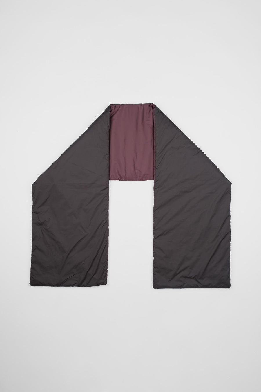 PUFFER SCARF - BURGUNDY GREY