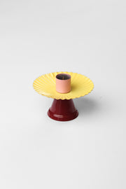 CANDLEHOLDER - YELLOW BURGUNDY