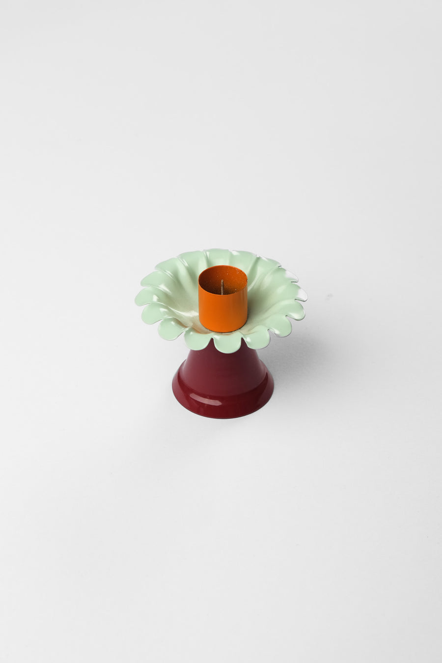 CANDLEHOLDER - MINT BURGUNDY