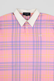 Ekose Polo T-Shirt - Pembe
