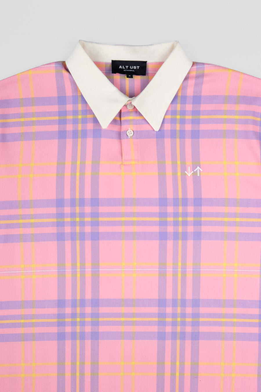 Ekose Polo T-Shirt - Pembe