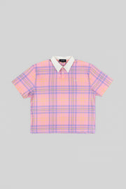 Ekose Polo T-Shirt - Pembe
