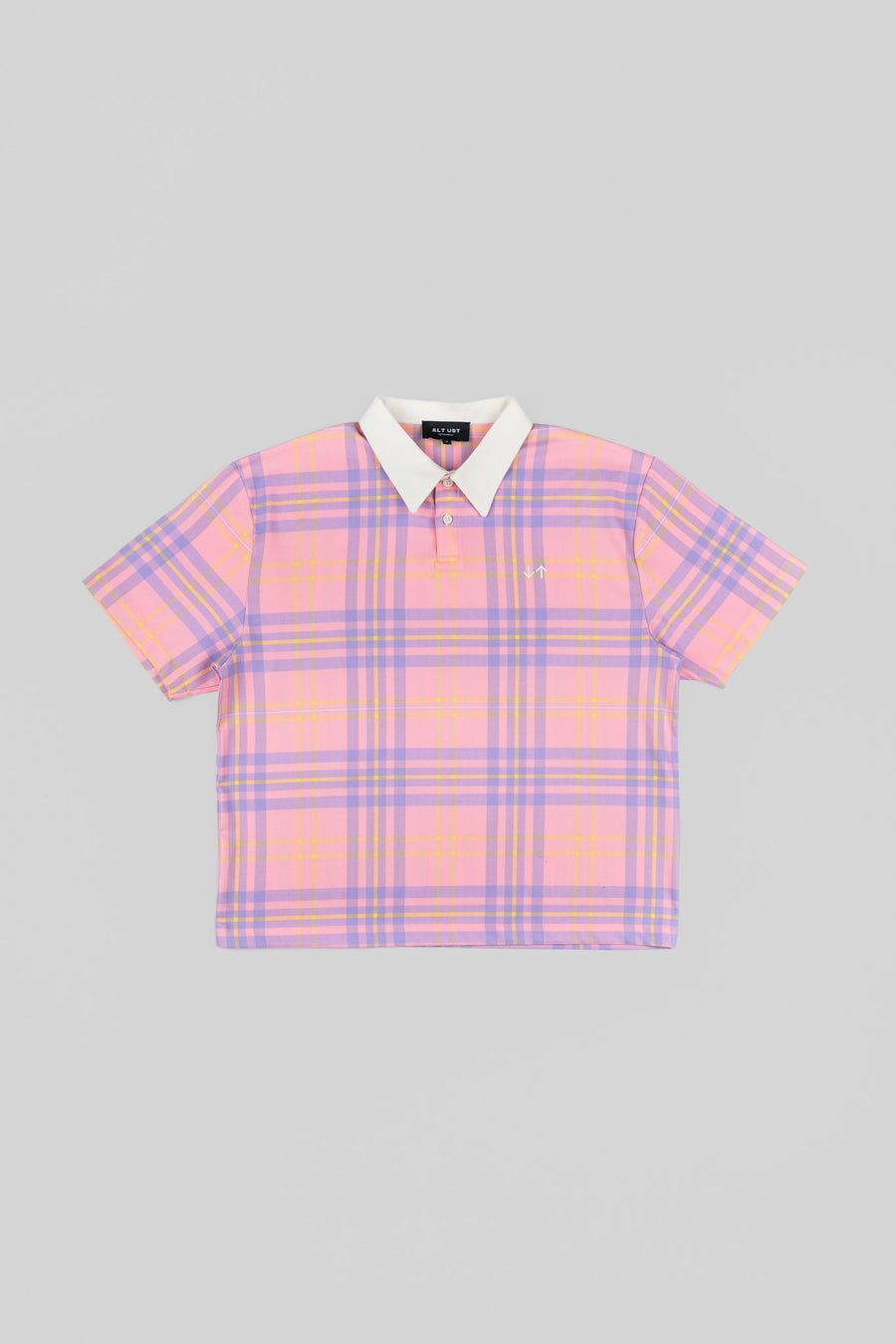 Ekose Polo T-Shirt - Pembe