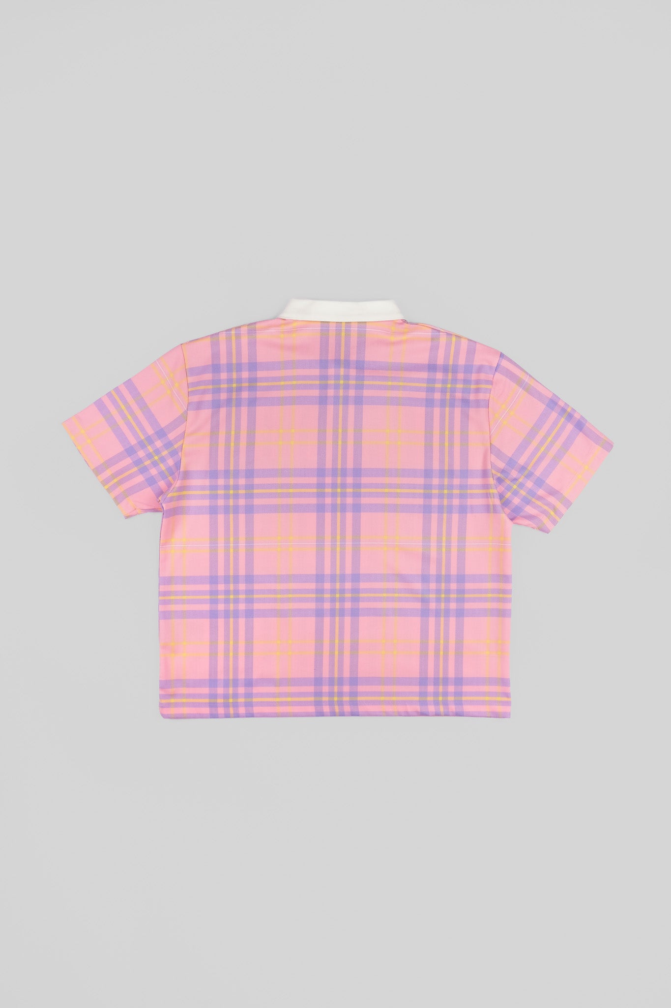 Ekose Polo T-Shirt - Pembe