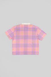 Ekose Polo T-Shirt - Pembe