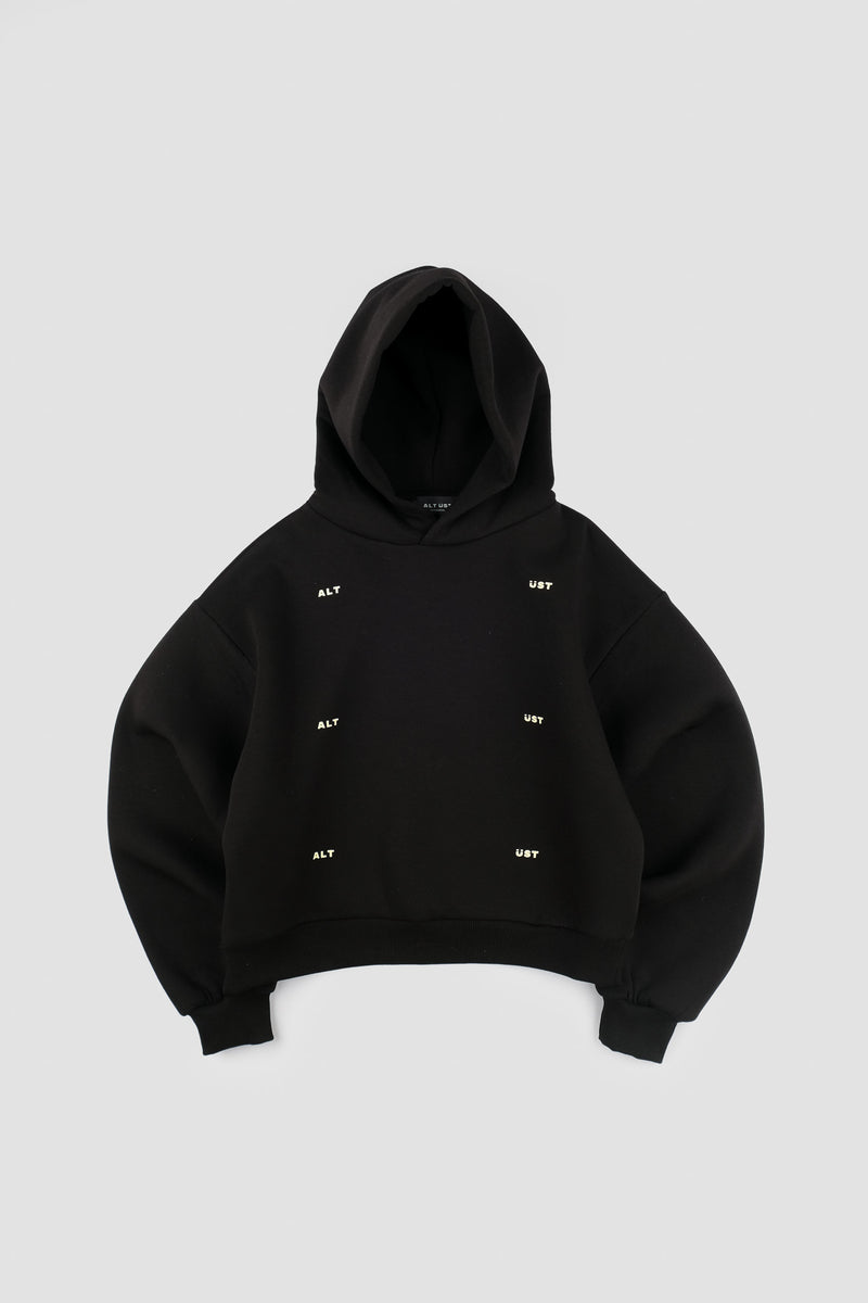 GRID HOODIE - BLACK